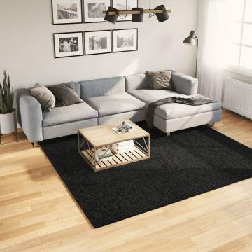 Rug OVIEDO Short Pile Black 240x240 cm - Comfort & Style