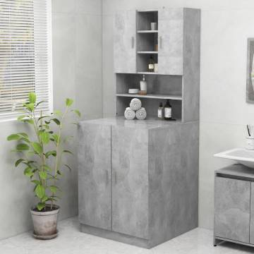 Washing Machine Cabinet in Concrete Grey - Stylish Storage