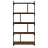 5-Tier Brown Oak Bookcase - Stylish Storage Solution