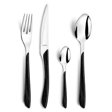 Amefa 16-Piece Eclat Nature Cutlery Set - Black Wood Finish