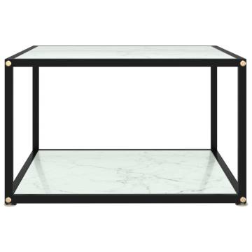 Modern White Coffee Table with Tempered Glass | 60x60x35 cm