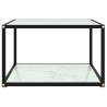 Modern White Coffee Table with Tempered Glass | 60x60x35 cm