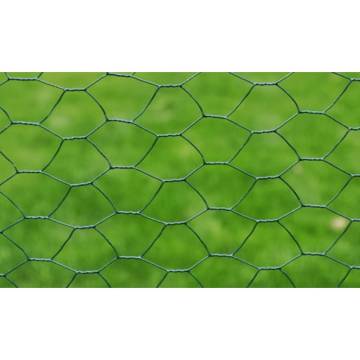 Galvanised Chicken Wire Fence 25x1 m PVC Coated Green