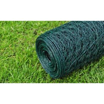 Galvanised Chicken Wire Fence 25x1 m PVC Coated Green