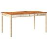 Garden Table Beige 140x80 cm - Durable Poly Rattan & Acacia