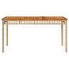 Garden Table Beige 140x80 cm - Durable Poly Rattan & Acacia