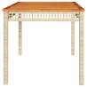 Garden Table Beige 140x80 cm - Durable Poly Rattan & Acacia