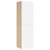 Stylish White and Sonoma Oak TV Cabinet - 30.5x30x110 cm