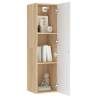 Stylish White and Sonoma Oak TV Cabinet - 30.5x30x110 cm