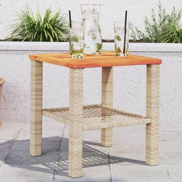 Garden Table Beige 40x40 cm | Durable Poly Rattan Design