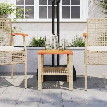 Garden Table Beige 40x40 cm | Durable Poly Rattan Design