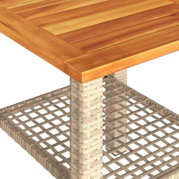 Garden Table Beige 40x40 cm | Durable Poly Rattan Design