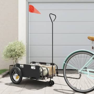 Durable Bike Trailer - Black Oxford Fabric & Iron Construction