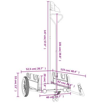 Durable Bike Trailer - Black Oxford Fabric & Iron Construction