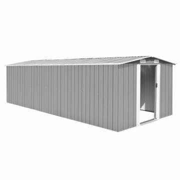 Durable Metal Garden Shed 257x580x181 cm - Grey Storage