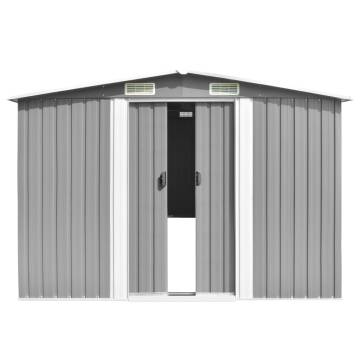 Durable Metal Garden Shed 257x580x181 cm - Grey Storage