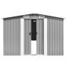 Durable Metal Garden Shed 257x580x181 cm - Grey Storage