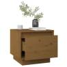 Stylish Honey Brown Bedside Cabinet - Solid Pine Wood