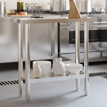 Stainless Steel Kitchen Work Table - 82.5x30x85 cm