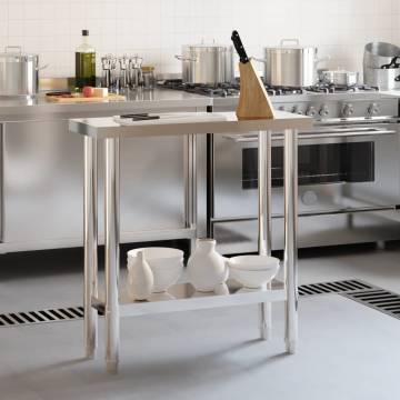 Stainless Steel Kitchen Work Table - 82.5x30x85 cm