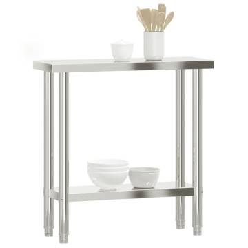 Stainless Steel Kitchen Work Table - 82.5x30x85 cm