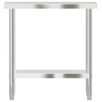 Stainless Steel Kitchen Work Table - 82.5x30x85 cm