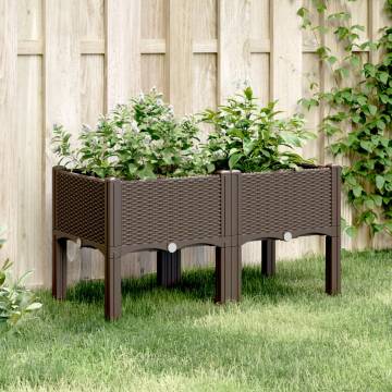 Brown Garden Planter with Legs - 80x40x42 cm | HipoMarket