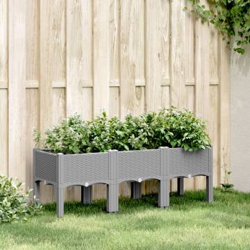 Garden Planter with Legs - Light Grey 120x40x42 cm | HipoMarket