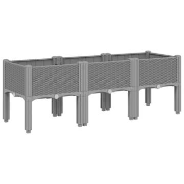 Garden Planter with Legs - Light Grey 120x40x42 cm | HipoMarket