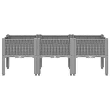 Garden Planter with Legs - Light Grey 120x40x42 cm | HipoMarket