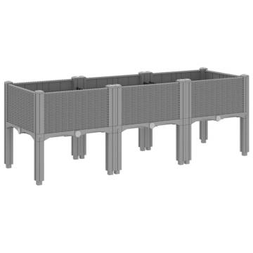 Garden Planter with Legs - Light Grey 120x40x42 cm | HipoMarket