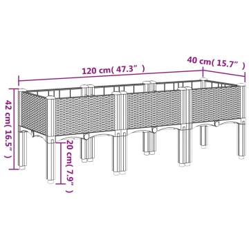 Garden Planter with Legs - Light Grey 120x40x42 cm | HipoMarket