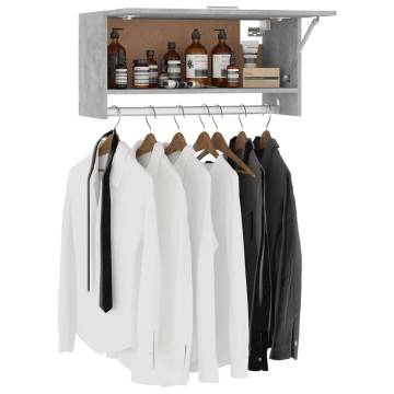 Concrete Grey Wardrobe - Compact Engineered Wood Storage