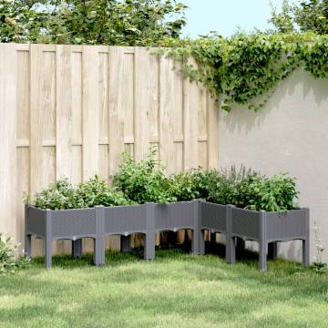 Garden Planter with Legs Grey 160x120x42 cm - Hipomarket