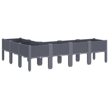 Garden Planter with Legs Grey 160x120x42 cm - Hipomarket