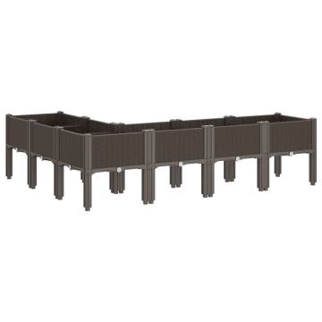 Garden Planter with Legs - Elegant Brown PP Planter 160x120x42 cm