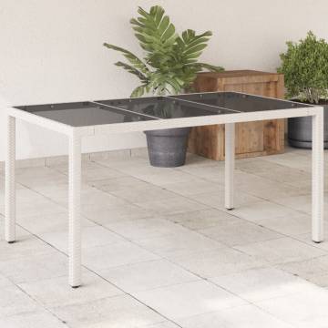 White Garden Table with Glass Top - 150x90 cm | HipoMarket