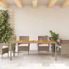 Beige Garden Table 190x90 cm - Durable Poly Rattan & Acacia Wood