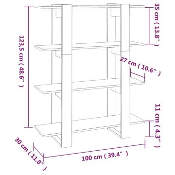 Book Cabinet/Room Divider Brown Oak 100x30x123.5 cm | Hipomarket