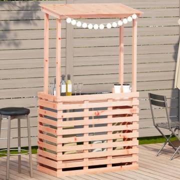 Outdoor Bar Table with Roof - Solid Wood 112.5x57 cm