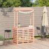 Outdoor Bar Table with Roof - Solid Wood 112.5x57 cm