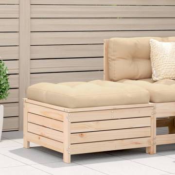 Garden Footstool - Solid Pine Wood | Hipomarket