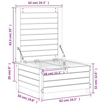 Garden Footstool - Solid Pine Wood | Hipomarket