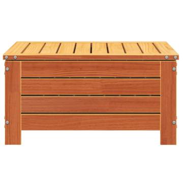 Garden Footstool Wax Brown - Solid Pine Wood, 62x63.5 cm