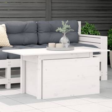 Garden Table White 100x50x75 cm Solid Pine - Versatile Outdoor Table