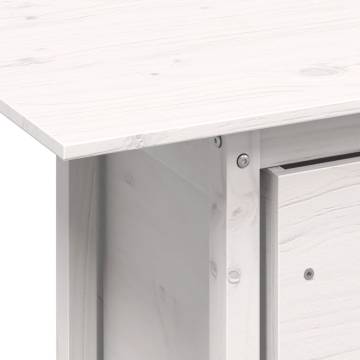 Garden Table White 100x50x75 cm Solid Pine - Versatile Outdoor Table