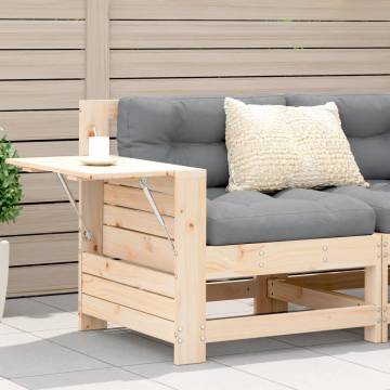 Garden Armrest Sofa with Cushion - Solid Pine Wood