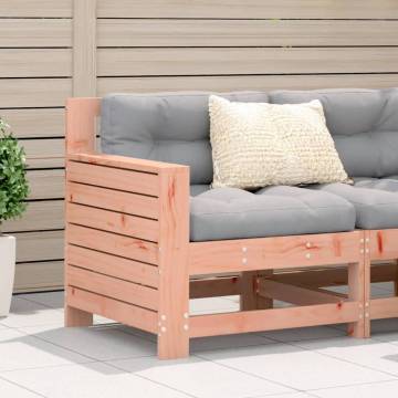 Garden Armrest Sofa with Cushion - Solid Douglas Wood