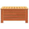 Garden Footstool with Cushion - Wax Brown Solid Wood Pine