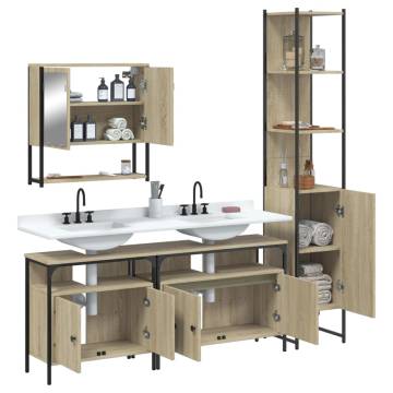 4 Piece Bathroom Furniture Set - Sonoma Oak | Hipomarket